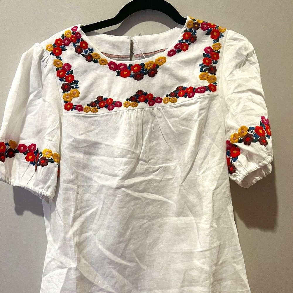 Boden Embroidered Linen blouse